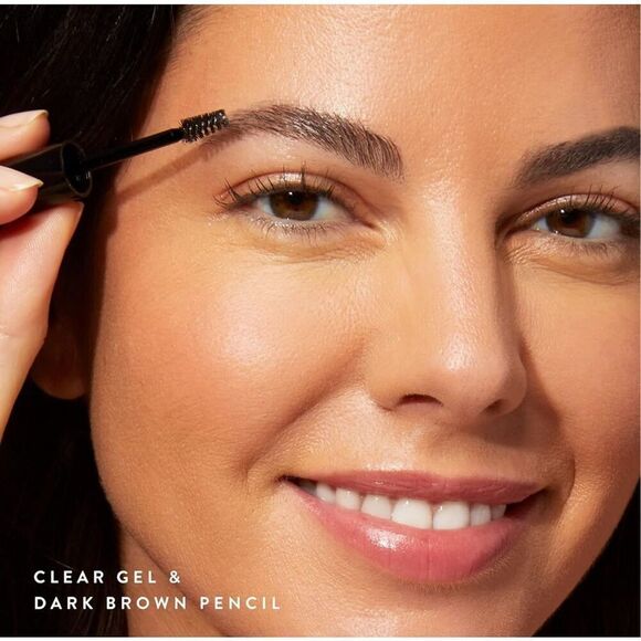 NEW LAURA GELLER Sculpt-n-Stay Waterproof Brow Pencil & Gel Dark Brown - Picture 6 of 7